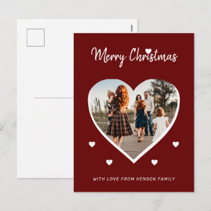 Cartão Postal De Festividades Feliz Natal com Foto Personalizada da Família