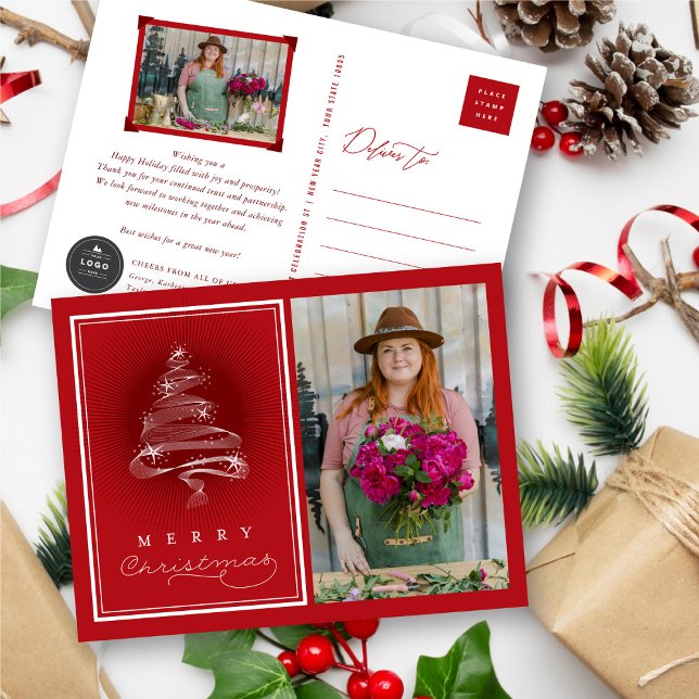 Cartão Postal De Festividades Feliz Natal com Peças de Natal (Criador carregado)