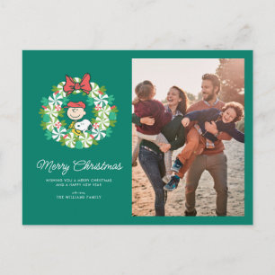 Cartão Postal De Festividades Feliz Natal   Coroa de Natal de Doce de Hortelã