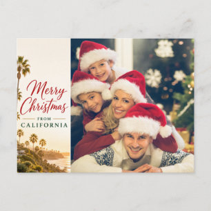 Cartão Postal De Festividades Feliz Natal da Califórnia