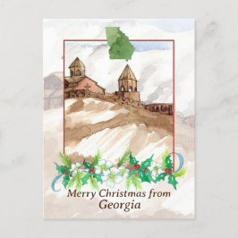 Cartão Postal De Festividades Feliz Natal da Igreja da Trindade da Geórgia