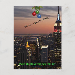 Cartão Postal De Festividades Feliz Natal da Nova Iorque
