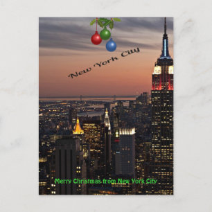 Cartão Postal De Festividades Feliz Natal da Nova Iorque