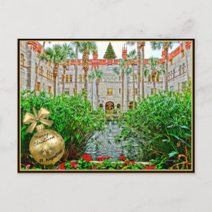 Cartão Postal De Festividades Feliz Natal da Rua (Santo) Augustine Florida