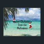 Cartão Postal De Festividades Feliz Natal das Bahamas<br><div class="desc">Feliz Natal das Bahamas,  bela praia tropical</div>
