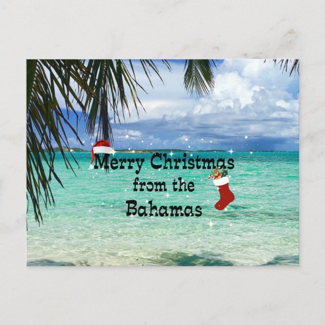 Cartão Postal De Festividades Feliz Natal das Bahamas (Frente)