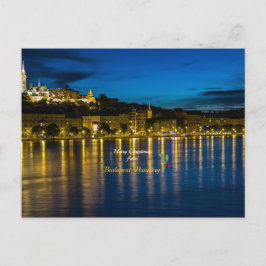 Cartão Postal De Festividades Feliz Natal de Budapeste, Hungria