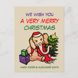 Cartão Postal De Festividades Feliz Natal de Cartoon de Vintage Personalizado