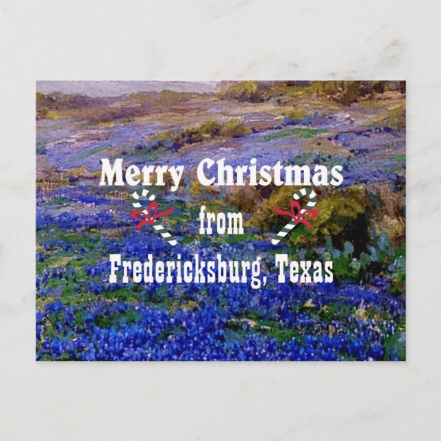 Cartão Postal De Festividades Feliz Natal de Fredericksburg, Texas (Frente)