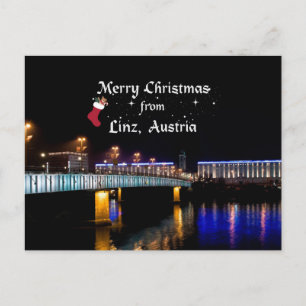 Cartão Postal De Festividades Feliz Natal de Linz, Áustria
