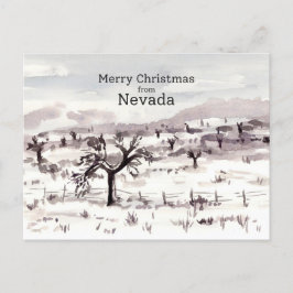 Cartão Postal De Festividades Feliz Natal De Nevada Joshua Tree Winter