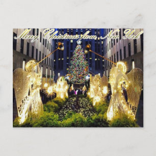 Cartão Postal De Festividades Feliz Natal de New York