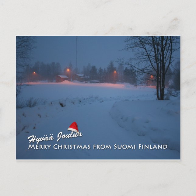 Cartão Postal De Festividades Feliz Natal de Suomi Finlândia (Frente)