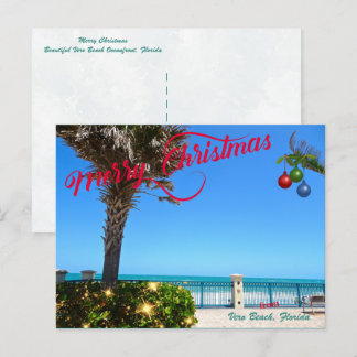 Cartão Postal De Festividades Feliz Natal de Vero Beach Oceanfront