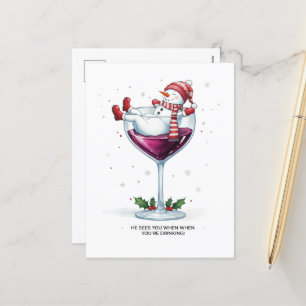 Cartão Postal De Festividades Feliz Natal de vinho