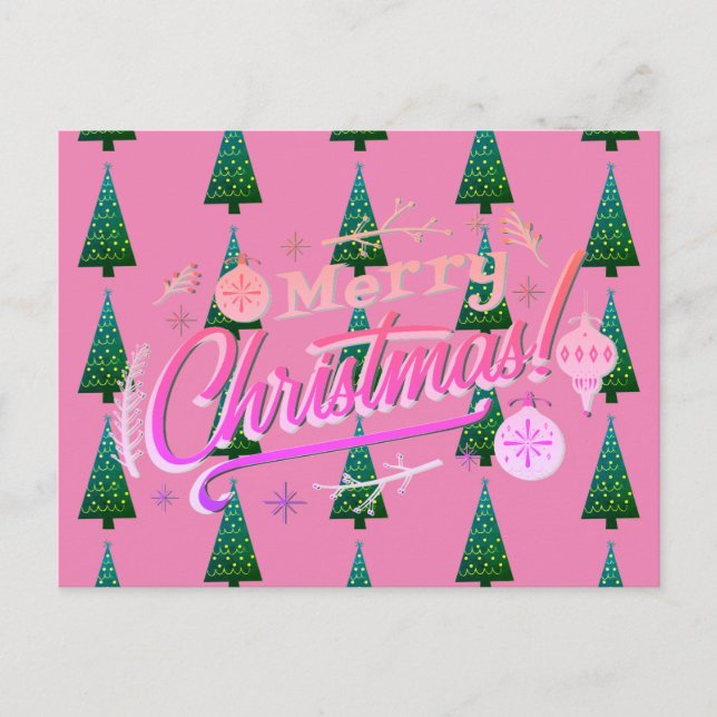 Cartão Postal De Festividades Feliz Natal - design Xmas personalizável (Frente)