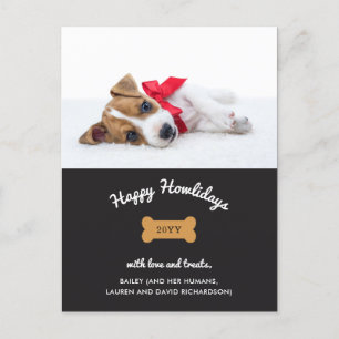 Cartão Postal De Festividades Feliz Natal do Cão   Carvão com Foto