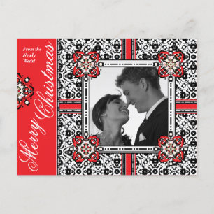Cartão Postal De Festividades Feliz Natal dos Newly Weds