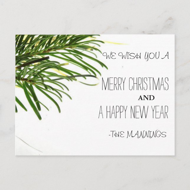 Cartão Postal De Festividades Feliz Natal e Árvore Feliz ano novo (Frente)