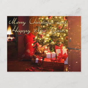Cartão Postal De Festividades feliz natal e feliz ano novo