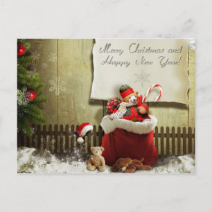 Cartão Postal De Festividades feliz natal e feliz ano novo