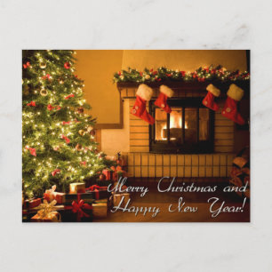 Cartão Postal De Festividades feliz natal e feliz ano novo