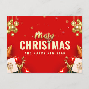 Cartão Postal De Festividades Feliz Natal e Feliz ano novo