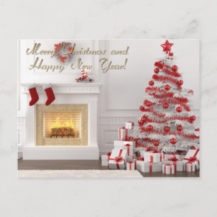 Cartão Postal De Festividades feliz natal e feliz ano novo