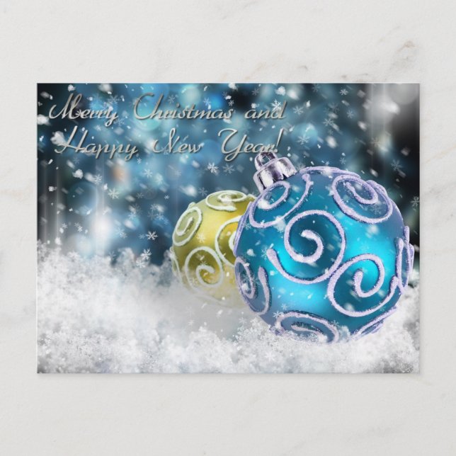 Cartão Postal De Festividades feliz natal e feliz ano novo (Frente)