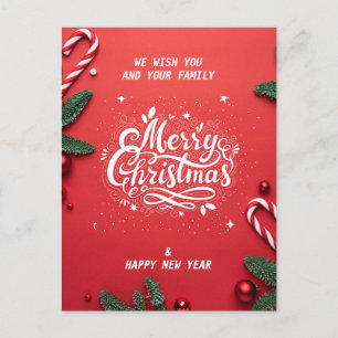 Cartão Postal De Festividades Feliz Natal e feliz ano novo