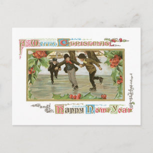 Cartão Postal De Festividades Feliz Natal e Feliz ano novo