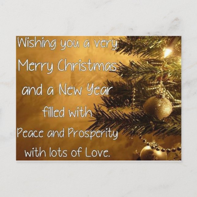 Cartão Postal De Festividades Feliz Natal E Feliz ano novo (Frente)
