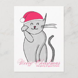 Cartão Postal De Festividades Feliz Natal e muita sorte