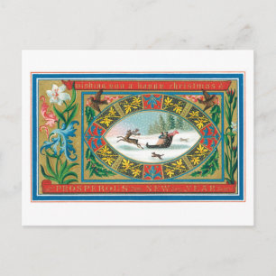 Cartão Postal De Festividades Feliz Natal e Próspero Ano Novo