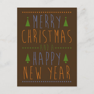 Cartão Postal De Festividades Feliz Natal e um Feliz ano novo