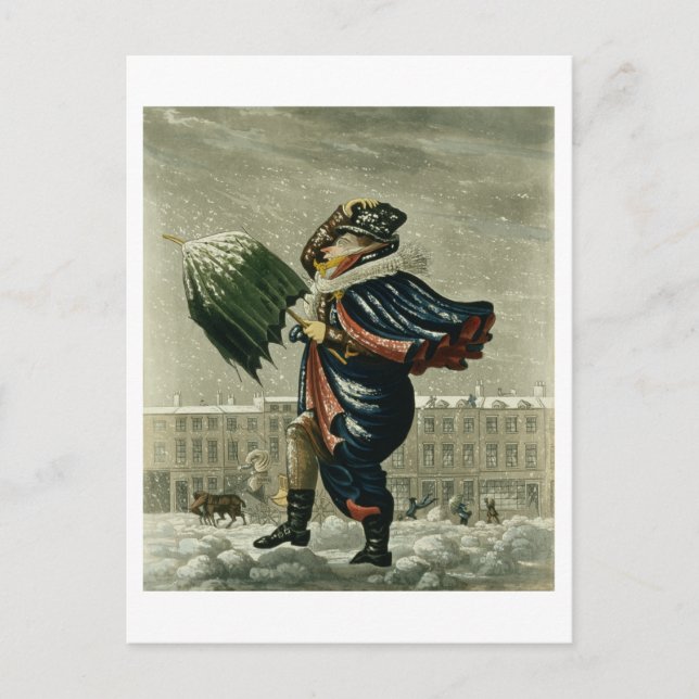 Cartão Postal De Festividades Feliz Natal e um feliz ano novo em Londres, (Frente)