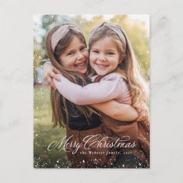 Cartão Postal De Festividades Feliz Natal - Escrita elegante - Uma foto clássica