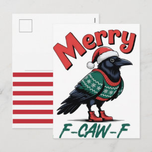 Cartão Postal De Festividades Feliz Natal, F-Caw-F Frango 2025