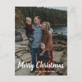 Cartão Postal De Festividades Feliz Natal, família clássica Foto