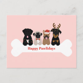 Cartão Postal De Festividades Feliz Natal Feliz Feriado dos Cães