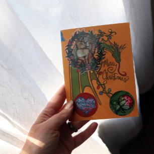 Cartão Postal De Festividades Feliz Natal - Feriados de Geek de Dragão