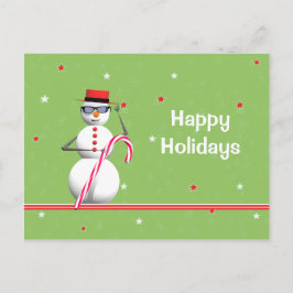 Cartão Postal De Festividades Feliz Natal Férias Snowman