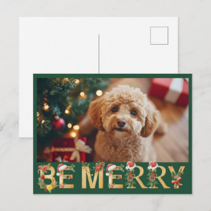 Cartão Postal De Festividades Feliz Natal Foto de Animalzinho Fofinho
