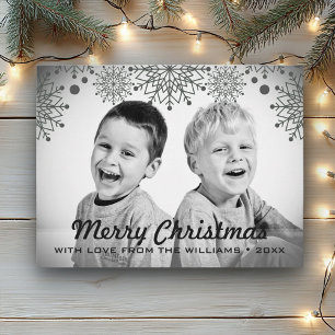 Cartão Postal De Festividades Feliz Natal   Foto de Natal preto e branco