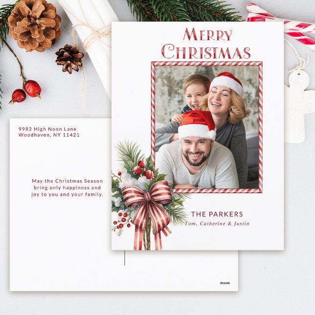 Cartão Postal De Festividades Feliz Natal - Foto do Arco Cane Candy (Criador carregado)