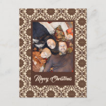 Feliz Natal Holly | Vintage Cream & Brown |