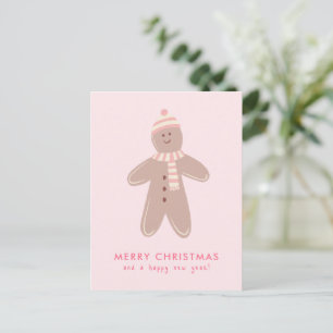 Cartão Postal De Festividades Feliz Natal Homem de Biscoito de Gengibre Moderno
