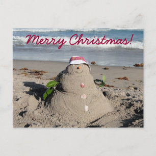 Cartão Postal De Festividades Feliz Natal! Homem de Neve / Homem de Sangue