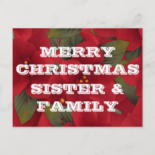 Cartão Postal De Festividades Feliz Natal Irmã, Cartão-postal da família