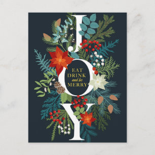 Cartão Postal De Festividades Feliz Natal JOY Saudação Corporativa